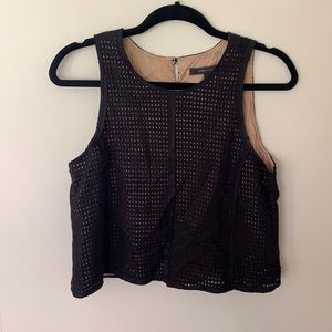 BCBG black/brown cropped tank